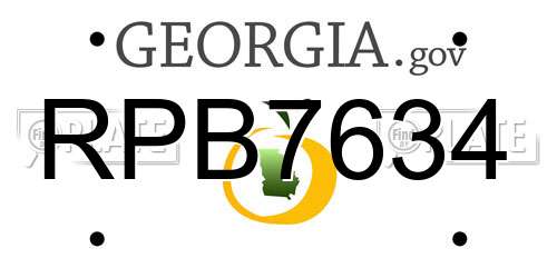 RPB7634 Georgia License Plate