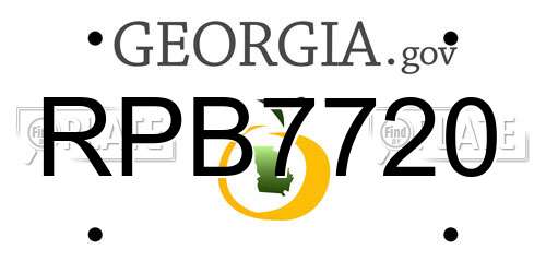RPB7720 Georgia License Plate