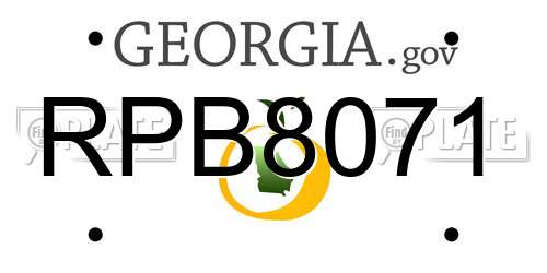 RPB8071 Georgia License Plate