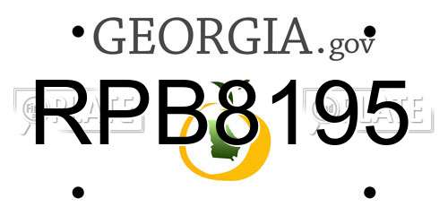 RPB8195 Georgia License Plate