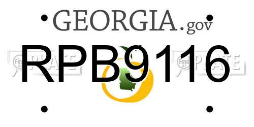 RPB9116 Georgia License Plate