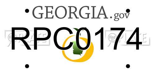 RPC0174 Georgia License Plate