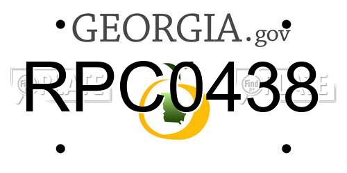 RPC0438 Georgia License Plate
