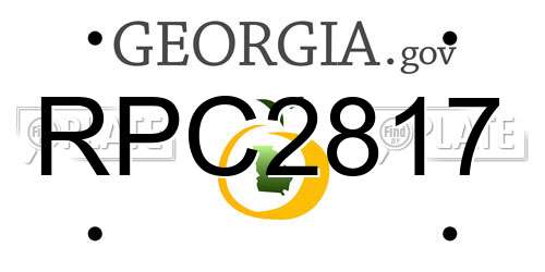 RPC2817 Georgia License Plate