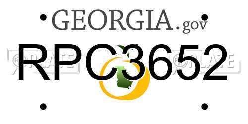 RPC3652 Georgia License Plate