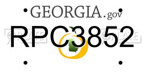 RPC3852 Georgia License Plate