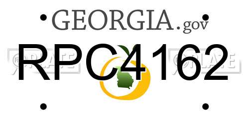 RPC4162 Georgia License Plate