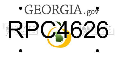 RPC4626 Georgia License Plate