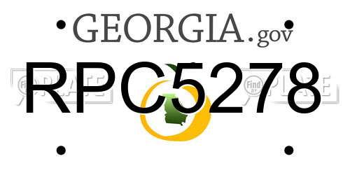 RPC5278 Georgia License Plate