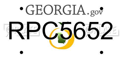 RPC5652 Georgia License Plate