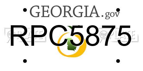 RPC5875 Georgia License Plate