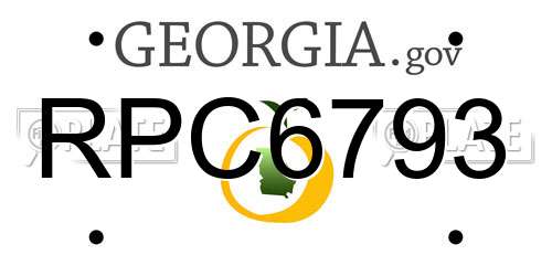 RPC6793 Georgia License Plate