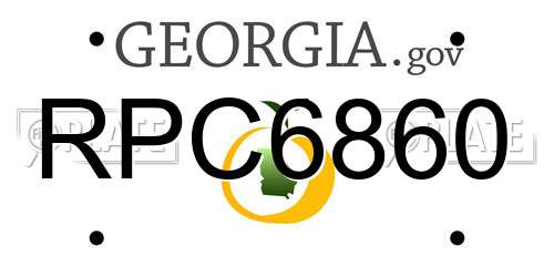 RPC6860 Georgia License Plate
