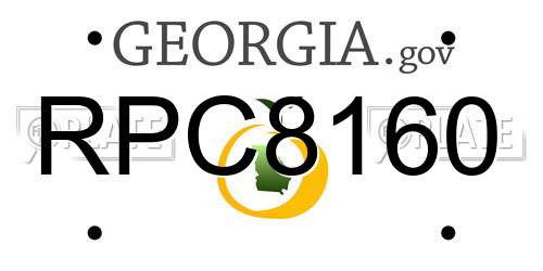 RPC8160 Georgia License Plate