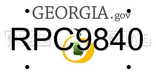 RPC9840 Georgia License Plate