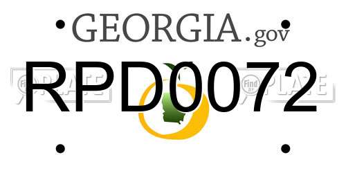 RPD0072 Georgia License Plate