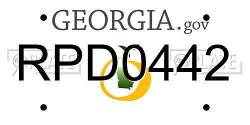 RPD0442 Georgia License Plate