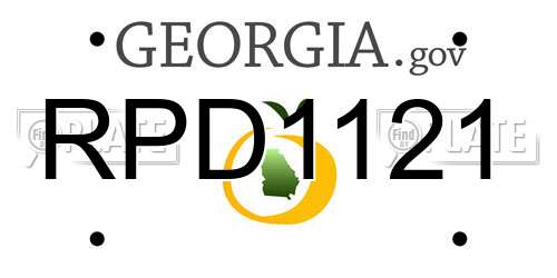 RPD1121 Georgia License Plate