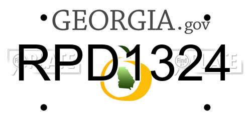 RPD1324 Georgia License Plate