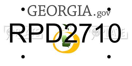 RPD2710 Georgia License Plate