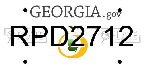 RPD2712 Georgia License Plate