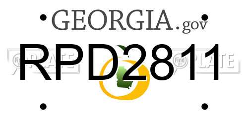 RPD2811 Georgia License Plate