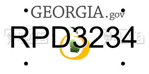 RPD3234 Georgia License Plate