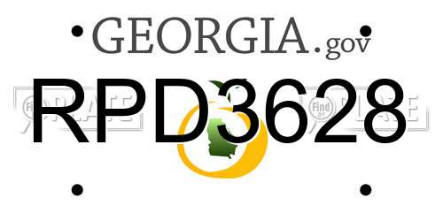 RPD3628 Georgia License Plate