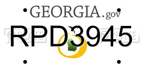 RPD3945 Georgia License Plate