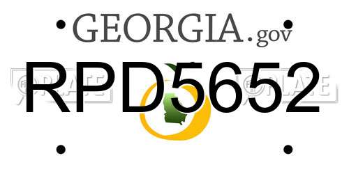 RPD5652 Georgia License Plate