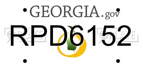RPD6152 Georgia License Plate