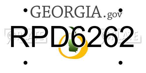RPD6262 Georgia License Plate