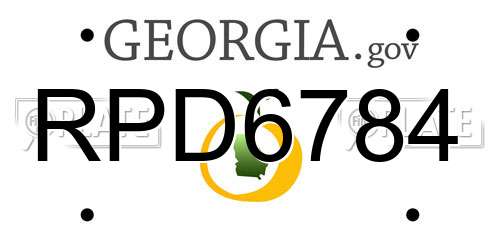 RPD6784 Georgia License Plate