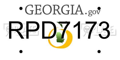 RPD7173 Georgia License Plate