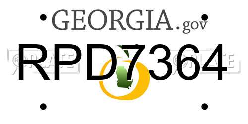 RPD7364 Georgia License Plate