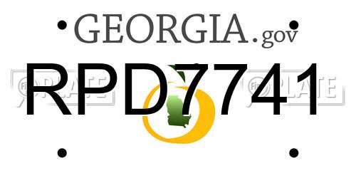 RPD7741 Georgia License Plate