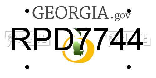 RPD7744 Georgia License Plate
