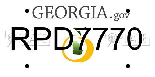 RPD7770 Georgia License Plate