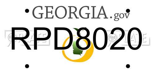 RPD8020 Georgia License Plate