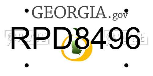 RPD8496 Georgia License Plate