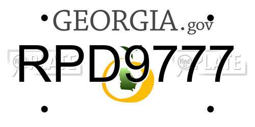 RPD9777 Georgia License Plate