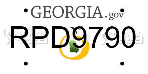 RPD9790 Georgia License Plate