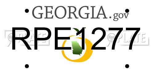 RPE1277 Georgia License Plate