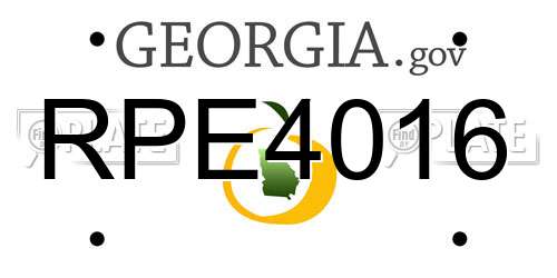 RPE4016 Georgia License Plate