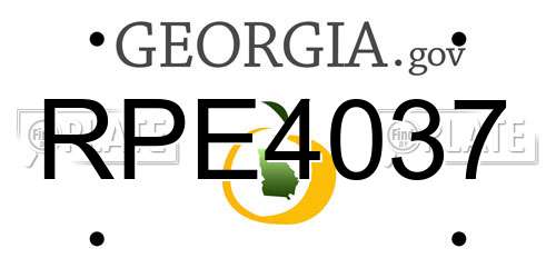 RPE4037 Georgia License Plate