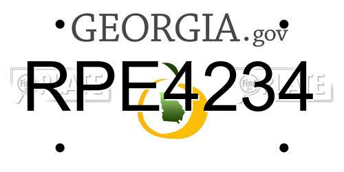 RPE4234 Georgia License Plate
