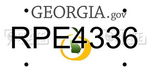 RPE4336 Georgia License Plate