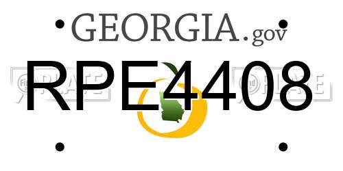 RPE4408 Georgia License Plate