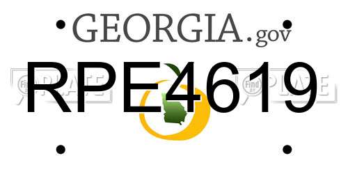 RPE4619 Georgia License Plate