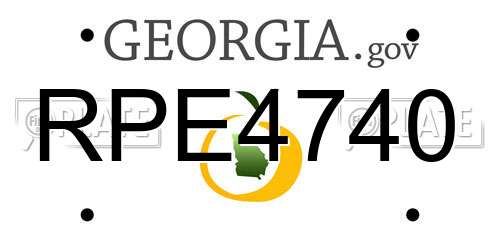RPE4740 Georgia License Plate